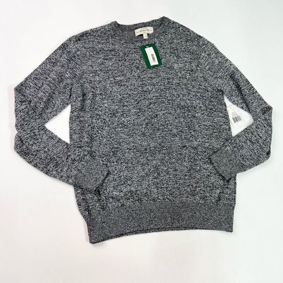 Hawker Rye Sweater Mens Small Heather Grey Cotton Cashmere Blend Crew Neck NWT - Picture 1 of 9